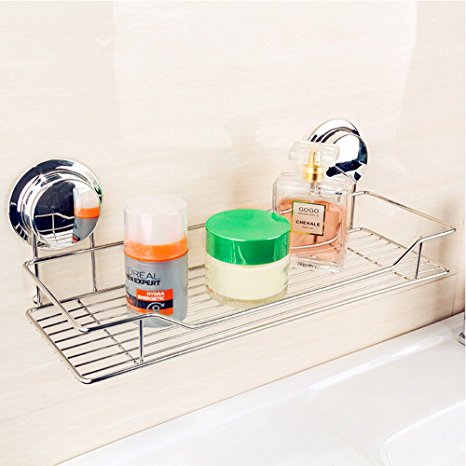 Gaoyu Suction Cup Wall Mounted Bathroom Kitchen Toilet Shelf Furniture Sets Stainless Steel Shower Caddy Shampoo Shower Gel Holder 268020