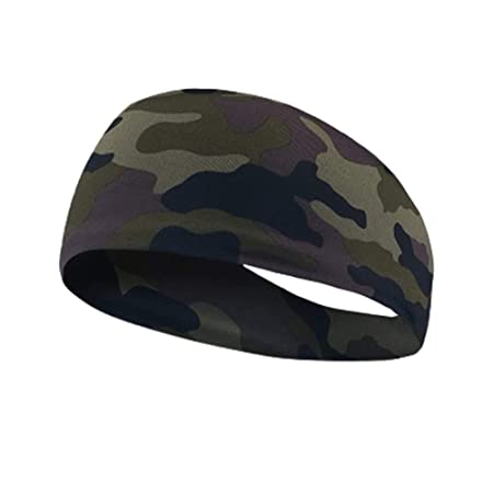 Skudgear Comfortable and Stretch Headband Workout Sweatbands for Men & Women (Camouflage, One Size, 1pc) | Gym Equipment | Running, Yoga, Cycling, Tennis, Cricket, Badminton| Sports Unisex Hair Band