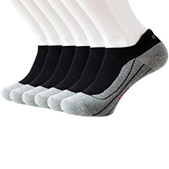 Feetalk Odor Resistant Cushioned Ankle Tab Sock 6 Pack Running Arch Support - Performance Athletic Low Cut No Show Socks