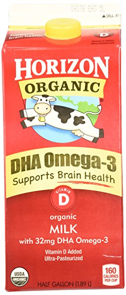 Horizon Organic, DHA Plus Fortified Whole Milk, Half Gallon, 64 oz
