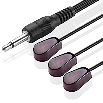 TNP IR Emitter Extender Extension Cable (10 Feet) - Triple 3 Head 3.5mm Jack Infrared Red Transmitter Blaster Blink Eye Wire Cord Compatible with IR Repeater Extender System Kit, XBox One