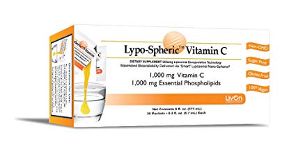 Lypo-Spheric Vitamin C  02 fl oz - 30 Packets  1000 mg Vitamin C Per Packet  Liposome Encapsulated for Maximum Bioavailability  Professionally Formulated  100 Non-GMO Ultra-Potent Vitamin C  1000 mg Essential Phospholipids Per Packet