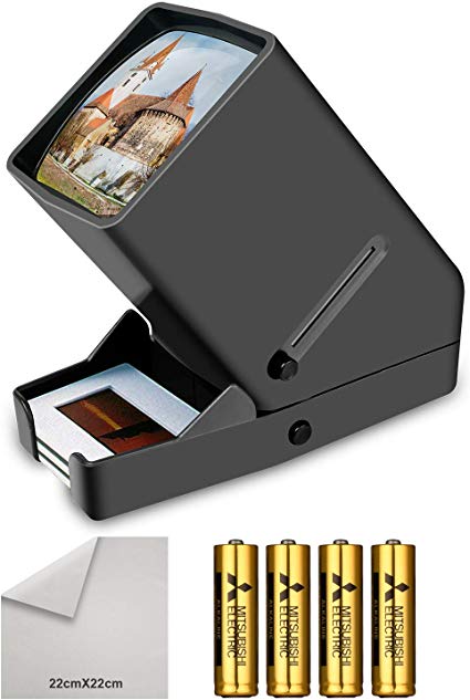 35mm Portable LED Negative and Slide Viewer LED Daylight Desktop Slide Viewer 3x Magnification for 35mm Slides