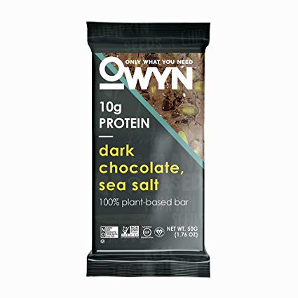 OWYN Only What You Need 100% Plant-Based Bars, Dark Chocolate & Sea Salt, Gluten-Free, Dairy-Free, Soy-Free, Allergy Friendly, Vegan 12 Pack
