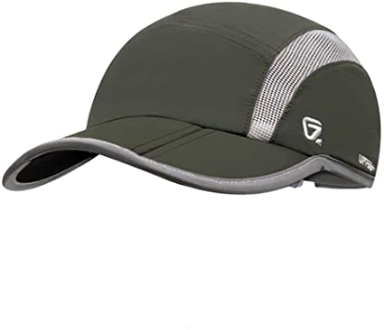 GADIEMKENSD UPF 50  Outdoor Hat Folding Reflective Running Cap Unstructured Sport Hats for Men & Women