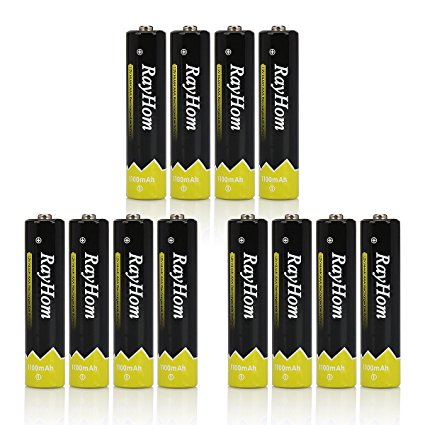 RayHom AAA Rechargeable Batteries 1100mAh Ni-MH Battery (12 Pack)