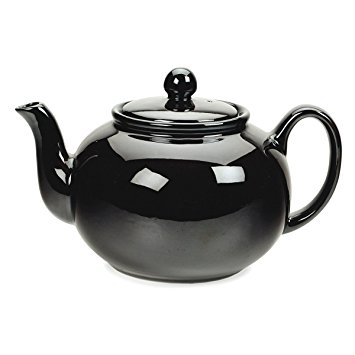 RSVP Black Stoneware 6 Cup Chai Teapot