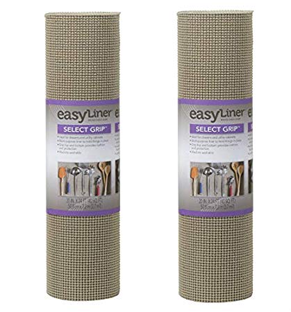 Duck 281874 Select Grip Easy Non-Adhesive Shelf Liner 20-Inch x 24-Foot, ft, Brownstone