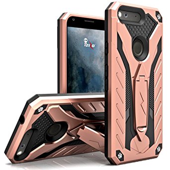 Google Pixel Case, Zizo [Static Series] Shockproof [Military Grade Drop Tested] w/ Built-in Kickstand [Google Pixel Heavy Duty Case] Impact Resistant