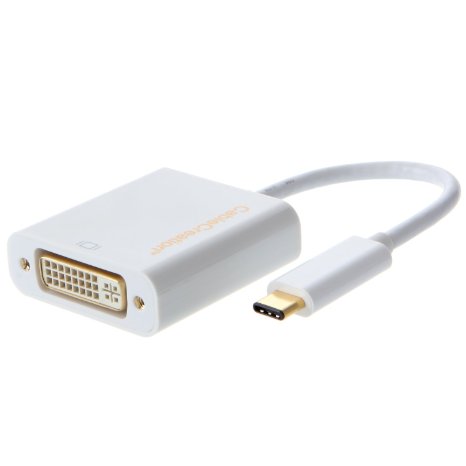 CableCreation Gold USB 3.1 Type C (USB-C) to DVI Adapter (DP Alt Mode) for Apple The New Macbook/ Chromebook Pixel/Dell XPS 13/Yoga 900/Asus Zen AIO/Lumia 950/950XL,White