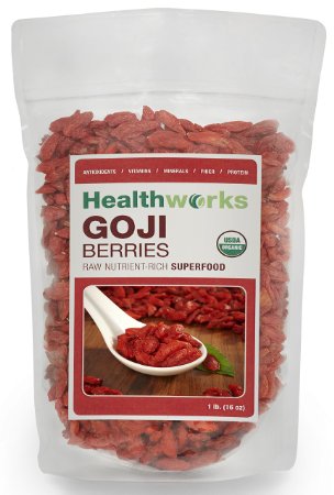 Healthworks Certified Organic Goji Berries, 16 Ounce