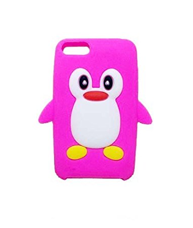 Tsmine for iPod Touch 2nd/3rd Gen Case Cover - Cute 3D Penguin Cartoon Soft Silicone Case Back Cover Protective Skin for Apple iPod Touch 2nd/3rd Gen, Hot Pink