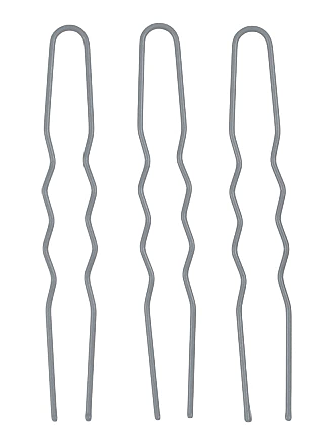 Large 4 Inch U Shaped Sturdy Color Match Hair Pins for Thick Hair Buns - 12 Count (Gray)