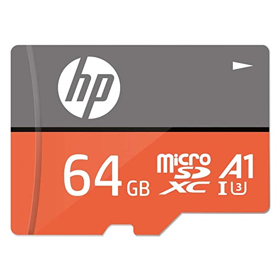 HP MicroSD Card U3, A1 64 GB  High Speed (Write Speed 85MB/s & Read Speed 100 MB/s Records 4K UHD and Fill HD Video)