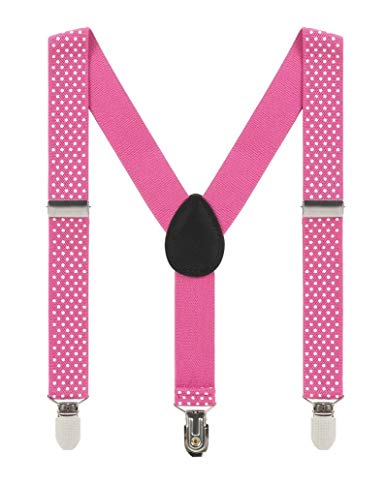 Suspenders for Kids Boys Girls|2-8 Years, 1" Adjustable Elastic Y Back Clip Suspenders