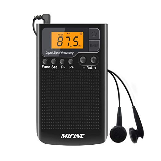 Portable Pocket AM FM Radio - Small Radio with Alarm Clock and Sleep Timer, Digital Tuning Stereo Mini Radio with 3.5mm Headphone Jack for Walking Jogging Gym Camping
