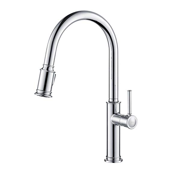 Kraus KPF-1680CH Chrome Finish Sellette Single Handle Pull Down Kitchen Faucet with Dual Function Sprayhead