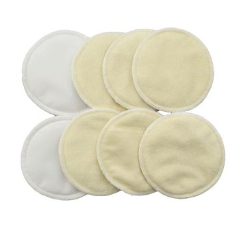 Love My Antibacterial Soft Bamboo Water Absorbent Nursing Pads for Breastfeeding Mothers, 4 Pair(8 pads) (12cm in diameter)