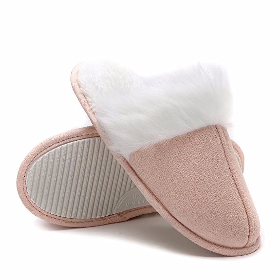 MEGNYE Women's Cozy House Slippers Fluffy Slip on Soft Indoor Outdoor Slipper for Winter