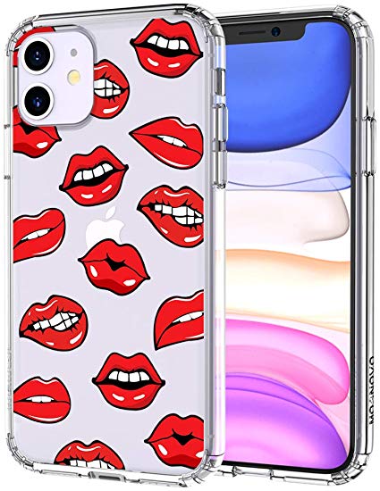 MOSNOVO iPhone 11 Case, Sexy Lips Pattern Clear Design Transparent Plastic Hard Back Case with TPU Bumper Protective Case Cover for Apple iPhone 11 (2019)