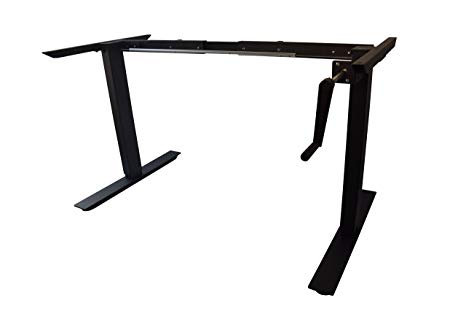 Standing Desk, Manual Crank Adjustable Height Sit-Stand Frame (Black)