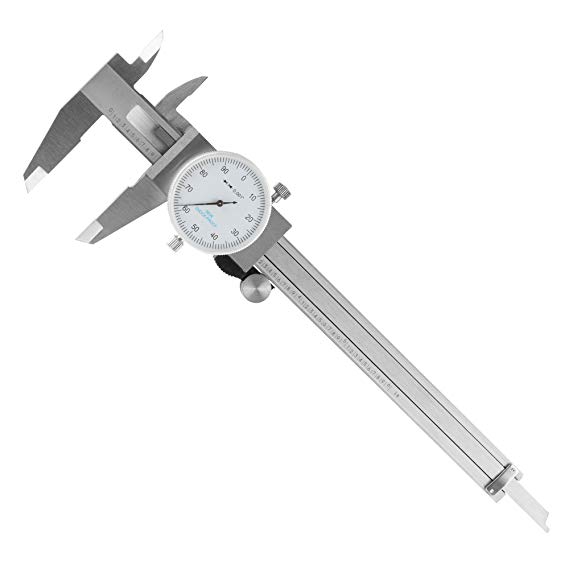 Dial Caliper- Stainless Steel and Shock Proof Tool With Plastic Carry Case, 0- 6 Inch Measuring Range For Accurate Measurements by Stalwart