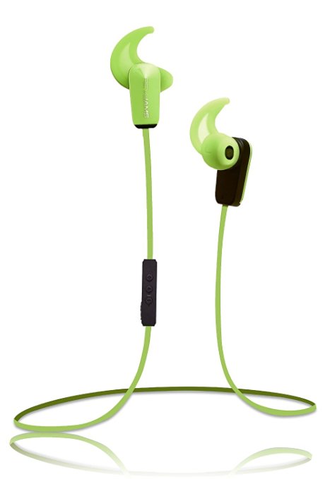 RevJams Active® Sport Wireless Bluetooth Earbuds with Noise Isolation and in line microphone - Green
