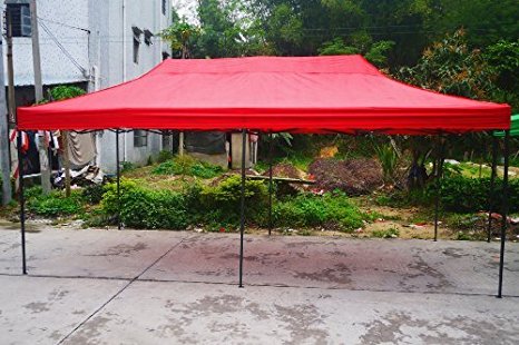 American Phoenix Canopy Tent 10x20 foot Red Party Tent Gazebo Canopy Commercial Fair Shelter Car Shelter Wedding Party Easy Pop Up - Red