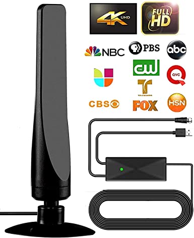 [2022 Model] Digital Amplified Outdoor Indoor Tv Antenna – Powerful Best Amplifier Signal Booster 170  Miles Range Support 4K Full HD Smart and Older Tvs with 9.9ft Coaxial Cable