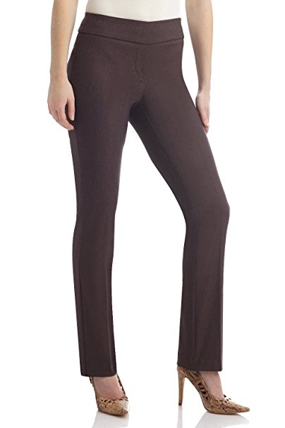 Rekucci Women's Ease In To Comfort Straight Leg Pant With Tummy Control