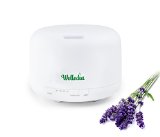 Essential Oil Diffuser Ultrasonic Aromatherapy Diffuser Breeze 500ml by Welledia - Cool Mist Humidifier - 100 Money Back Guarantee - with 9 Color Changing LED Lamps Waterless Auto Shut-off Function Adjustable Mist Mode 3 Timer Settings Runs all night long - for Home Bedroom Office Spa Yoga