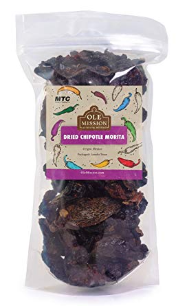 Chipotle Peppers Dried 8 oz Chile Morita Excellent Smoky Flavor For Mexican Recipes, Tamales, Salsa, Chili, Meats, Soups, Stews And Grilling By Ole Mission