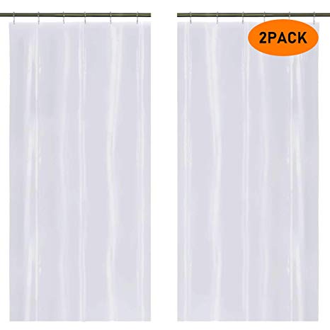 TOPSKY Shower Curtain Liner 72 x 72 Magnets for Bathroom Shower and Bathtub, Waterproof, Safety Eco-Friendly and No Chemical Odor PEVA 8G Clear Shower Liner with 12 Rust Proof Grommets(Clear 2)