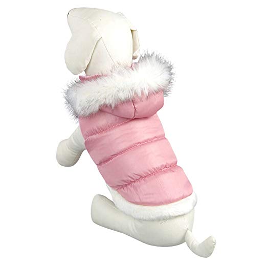 NACOCO Teddy Dog Clothes Winter Cotton-Padded Jacket with Hood Princess Model