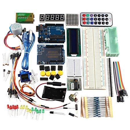 HALJIA R3 UNO Learning Kit Starter Kit for Arduino With TUTORIAL pdf UNO R3 Board Stepper Motor 1602LCD Sensors Servo Breadboard Jumper Wire