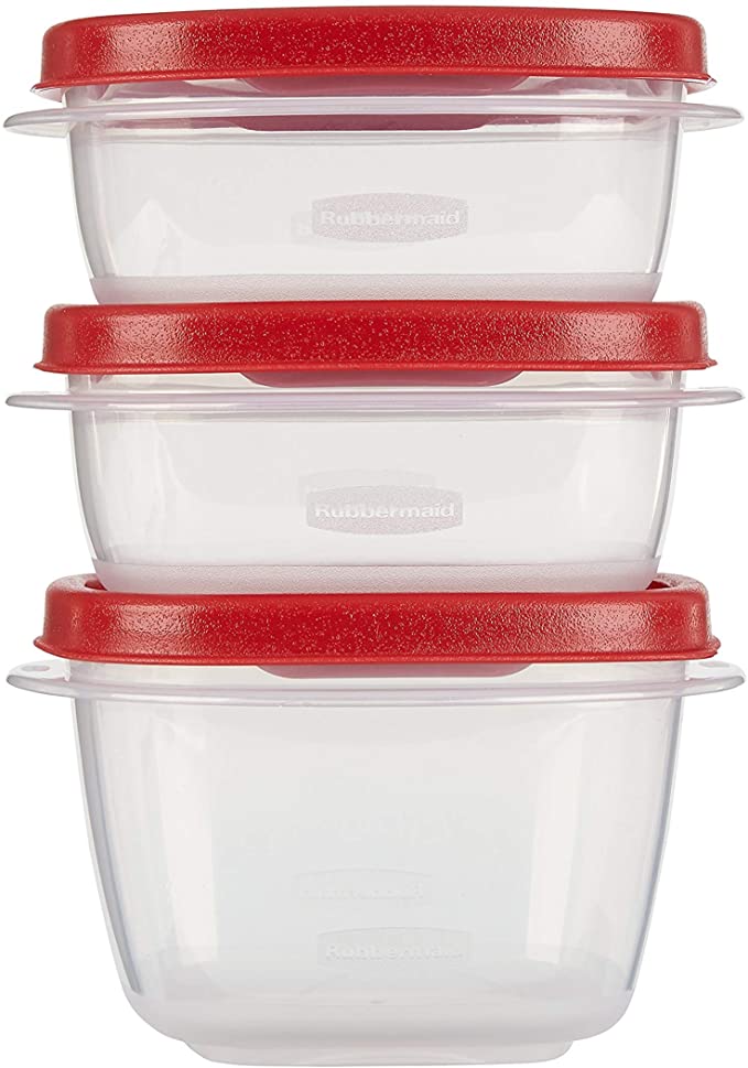 Rubbermaid Easy Find Lids Food Storage Container, 6-Piece Set, Red