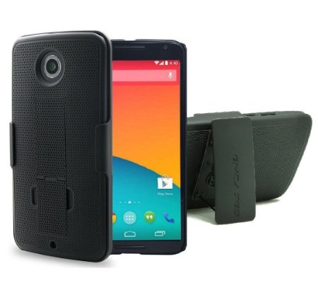 Nexus 6 *Performance Series❻* Slim Case w/ Belt Clip Holster & Kickstand [Encased® Lifetime Warranty]