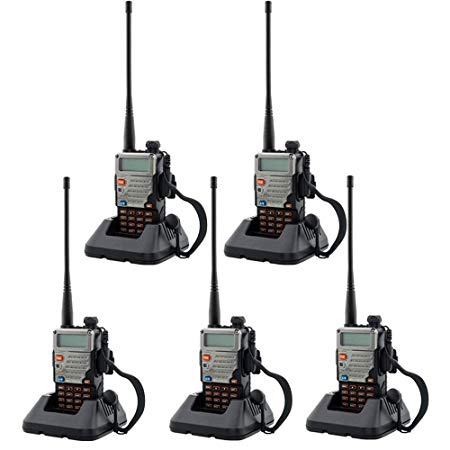 BaoFeng UV-5R Upgrade Version Dual Band Walkie Talkie VHF UHF Two Way Radio (5 Pack)