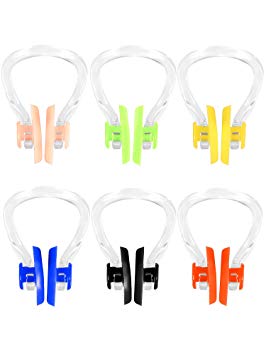 SATINIOR 6 Pieces Surfing Nose Plug Silicone Nose Clip Waterproof Nose Protector for Swimming and Training