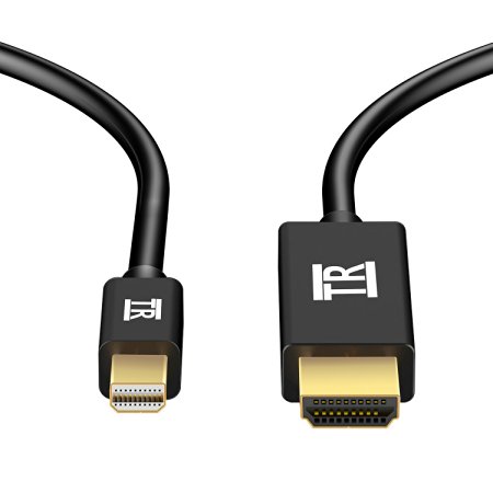 Mini DP to HDMI, TechRise 6ft Gold Plated Mini DisplayPort (Thunderbolt Port Compatible) to HDMI Adapter Cable