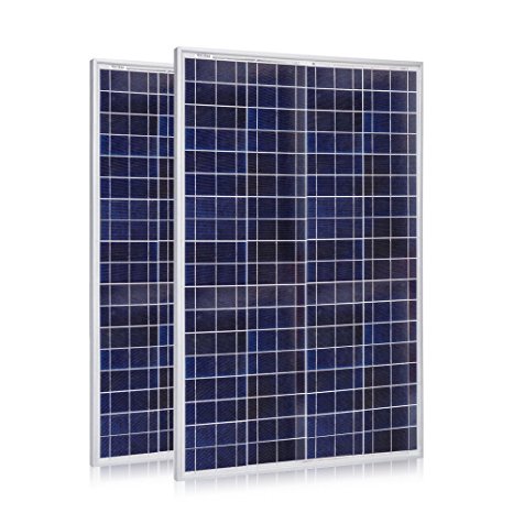 ACOPower Solar Panel, 200W Polycrystalline PV Panel for 12V Batteries with MC4 Connector (2x 100 Watt)