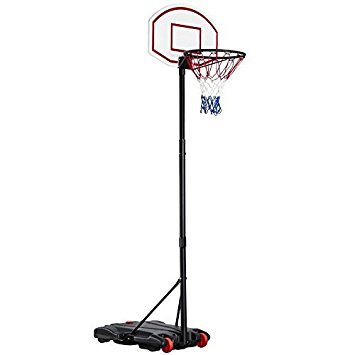 Oypla Pro Spec Adjustable Basketball Net Post - Black 2.1m