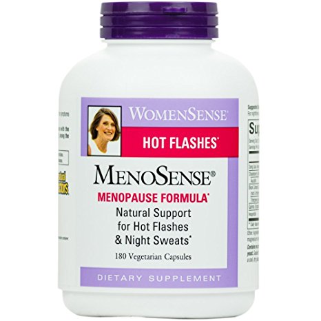 Natural Factors - WomenSense MenoSense Menopause Formula, Natural Support for Hot Flashes & Night Sweats, 180 Vegetarian Capsules