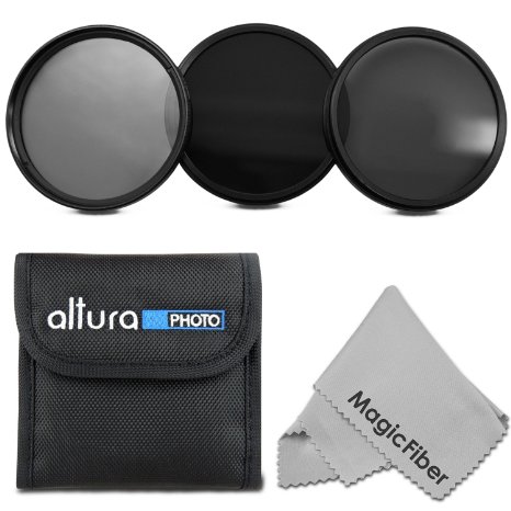 77MM Altura Photo Neutral Density Professional Photography Filter Set ND2 ND4 ND8  Premium MagicFiber Microfiber Cleaning Cloth