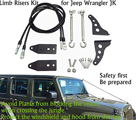 MFC Limb Risers Kit (for Jeep Wrangler JK Exterior Accessories 2007-2017) Through The Jungle Protector, Obstacle Eliminate Rope,2 PCS