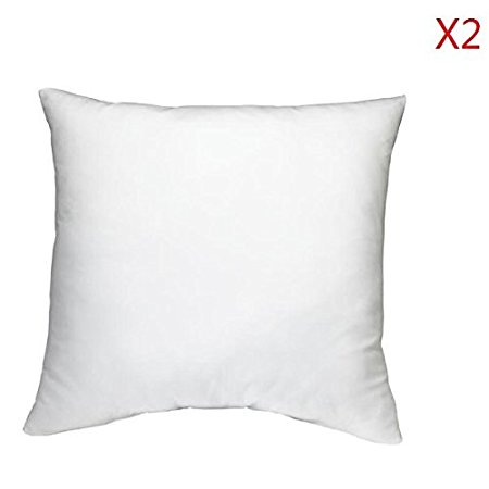 EVERMARKET(TM) Square Poly Pillow Insert, 18" L X 18" W, White - 2 Packs