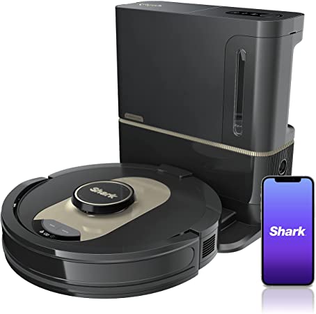 Shark AV2501AE AI Robot Vacuum with XL HEPA Self-Empty Base, Bagless, 60-Day Capacity, LIDAR Navigation, Perfect for Pet Hair, Works with Alexa, Wi-Fi Connected, Black & Bronze