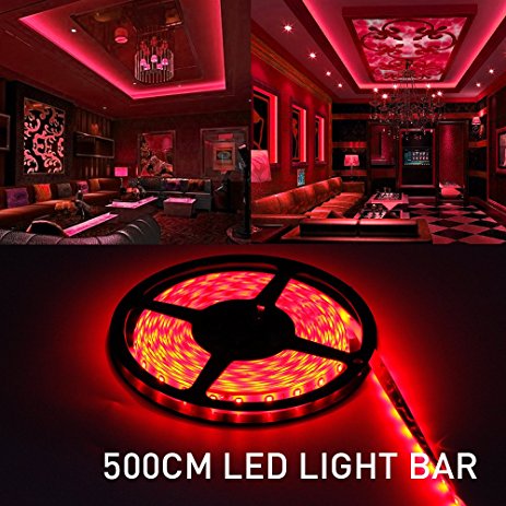 Red Led Strip Light, MIHAZ Light Outdoor Strips 16.4ft 5M 300 Waterproof LED 2835 White PCB Power Supply For Home and Kitchen Decoration Atmosphere Lighting