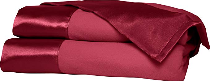 Shavel All Seasons Year Round Sheet Blanket with Satin Hem, King, Wine