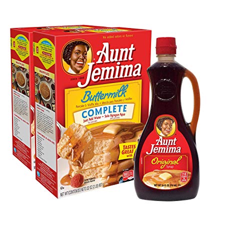 Aunt Jemima Original Syrup & Complete Buttermilk Pancake Mix Variety Pack, 2 (2lb) Boxes of Pancake Mix & 1 (24oz) Bottle of Original Syrup, 1 Set